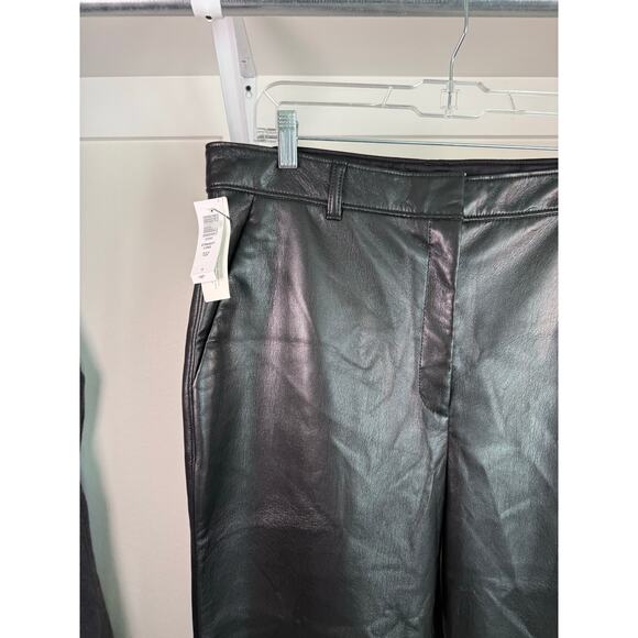 NWT ARITZIA BABATON Command Pant Size 16 Vegan Faux Leather Black Cropped Ankle - Picture 5 of 16